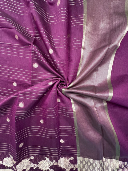Deep Purple Chanderi Cotton Saree