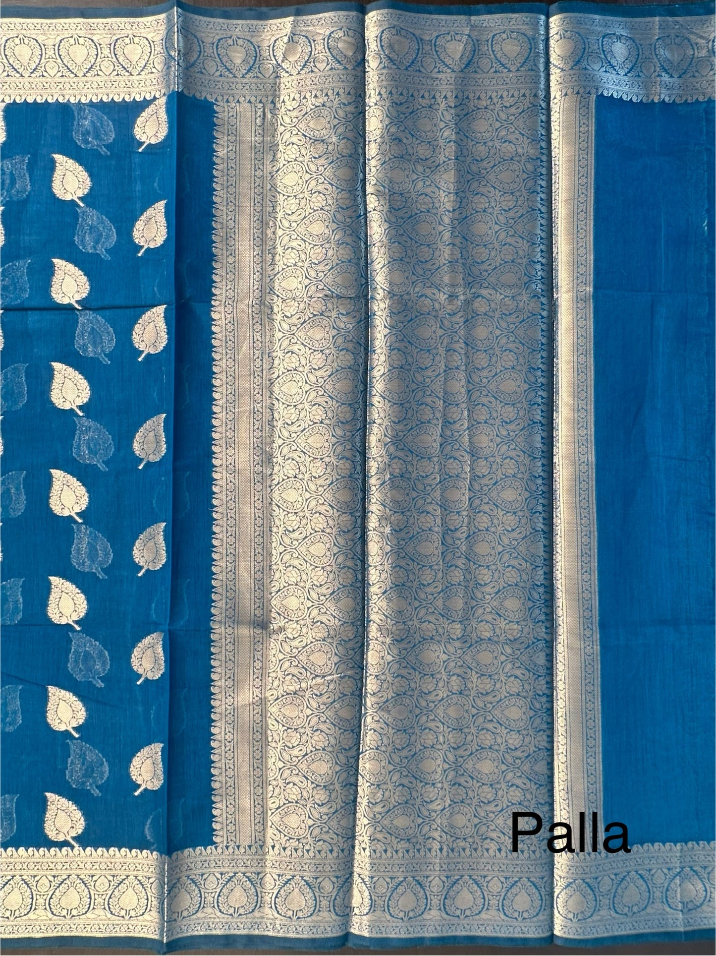 Blue Chanderi Cotton Saree