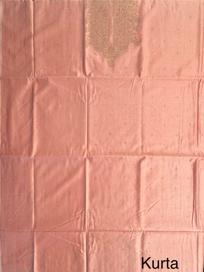 Peach Handloom Chanderi Suit