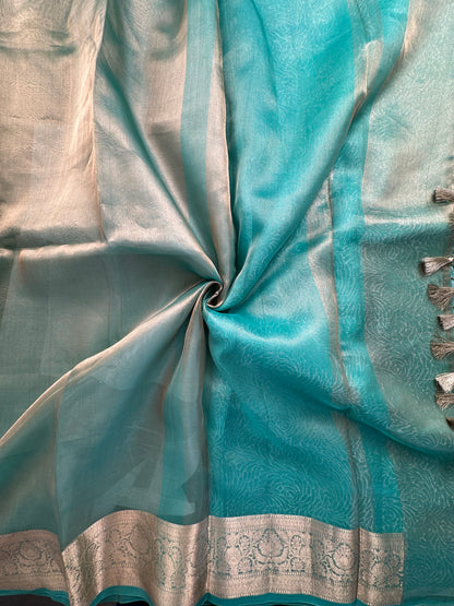 Firozi Banarasi Pure Tissue Saree