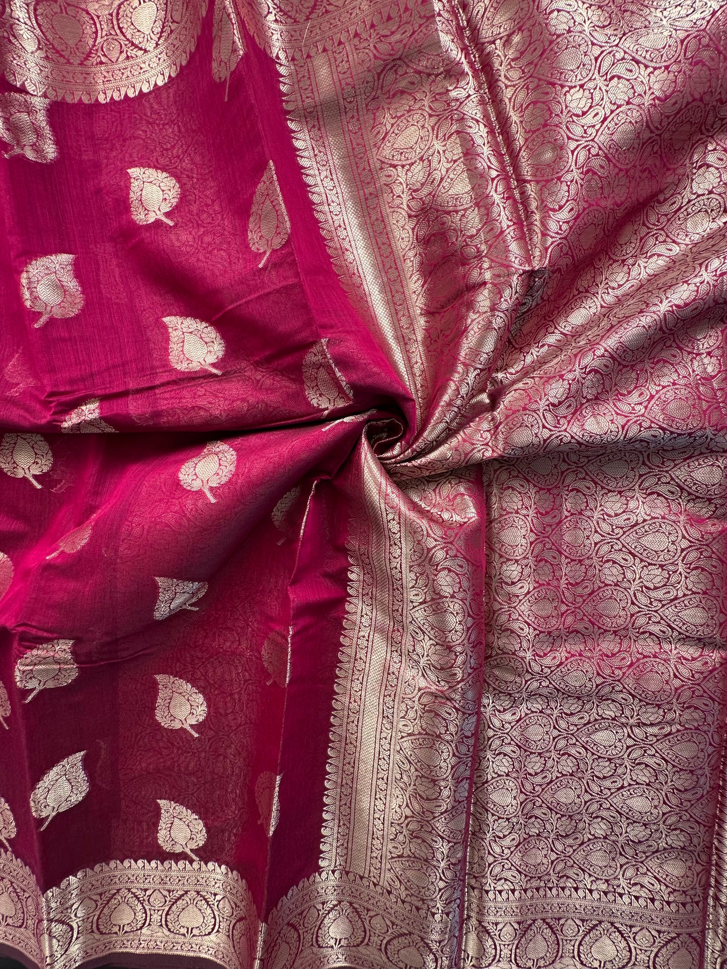 Magenta Chanderi Cotton Saree