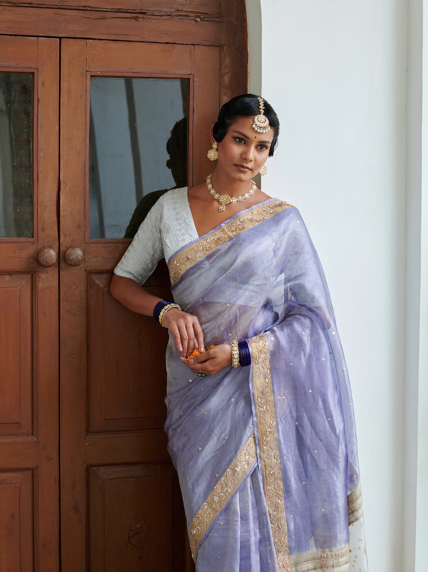 Pure Tissue Saree With Work