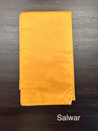 Yellow Jacquard Unstitched Cotton Suit