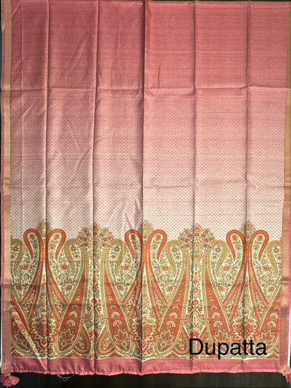 Dusky Pink Fancy Cotton 3-Piece Suit