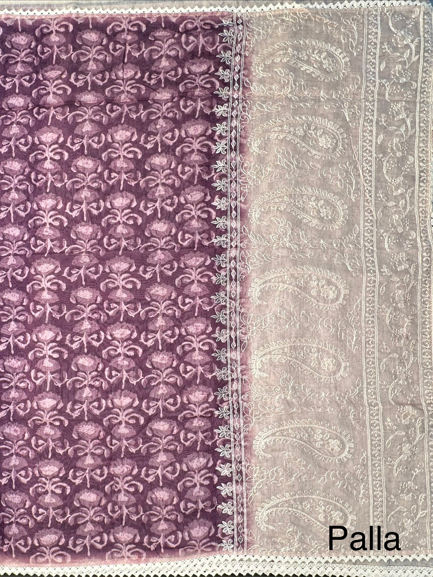 Purple-Beige Dhara Chanderi Saree
