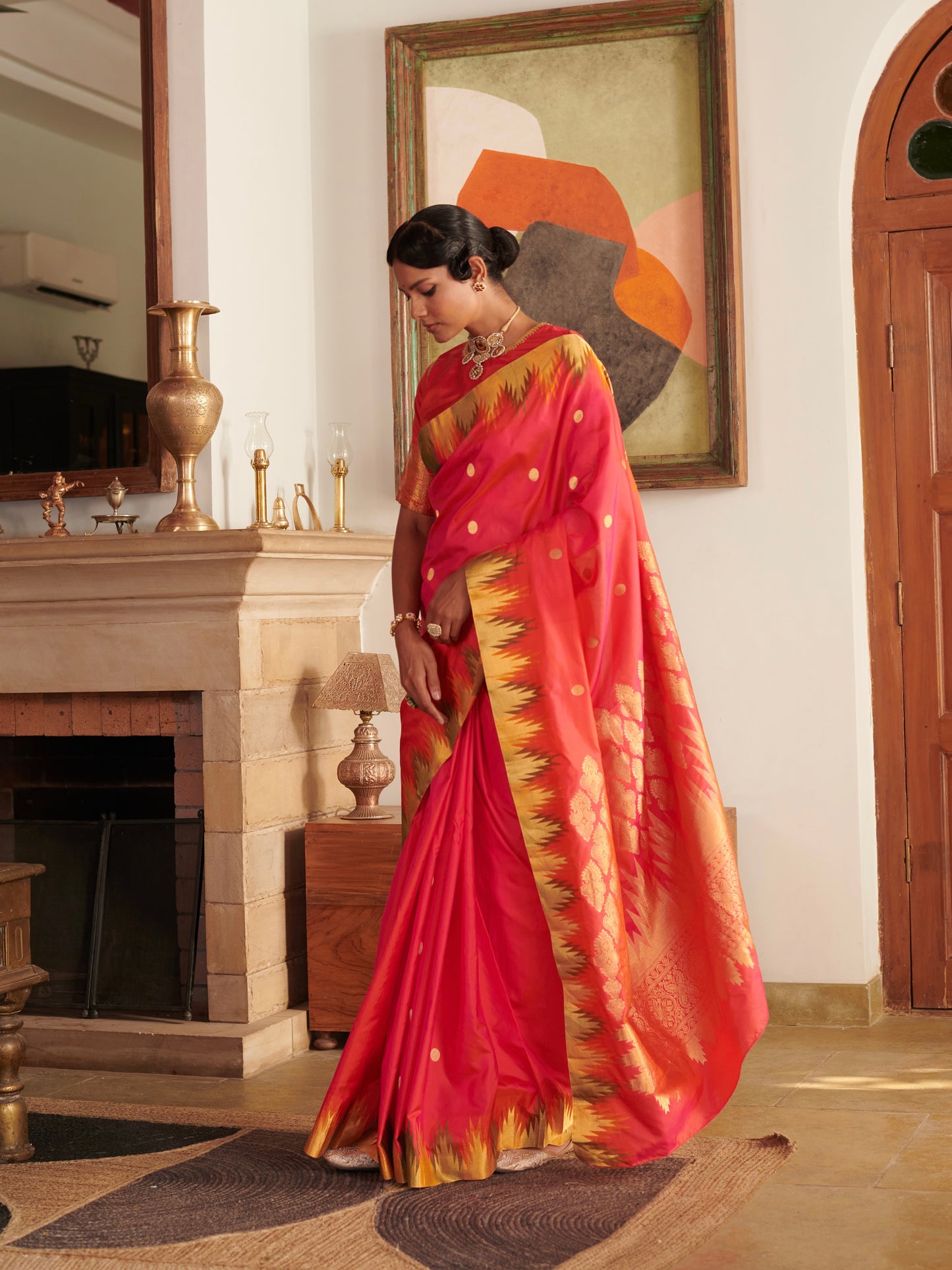 Madurai Temple Buta Pure Silk Saree