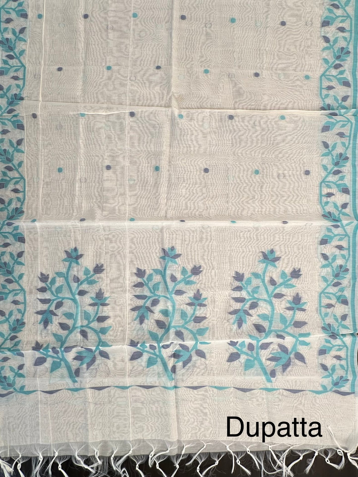 Sea Green Jacquard Unstitched Cotton Suit