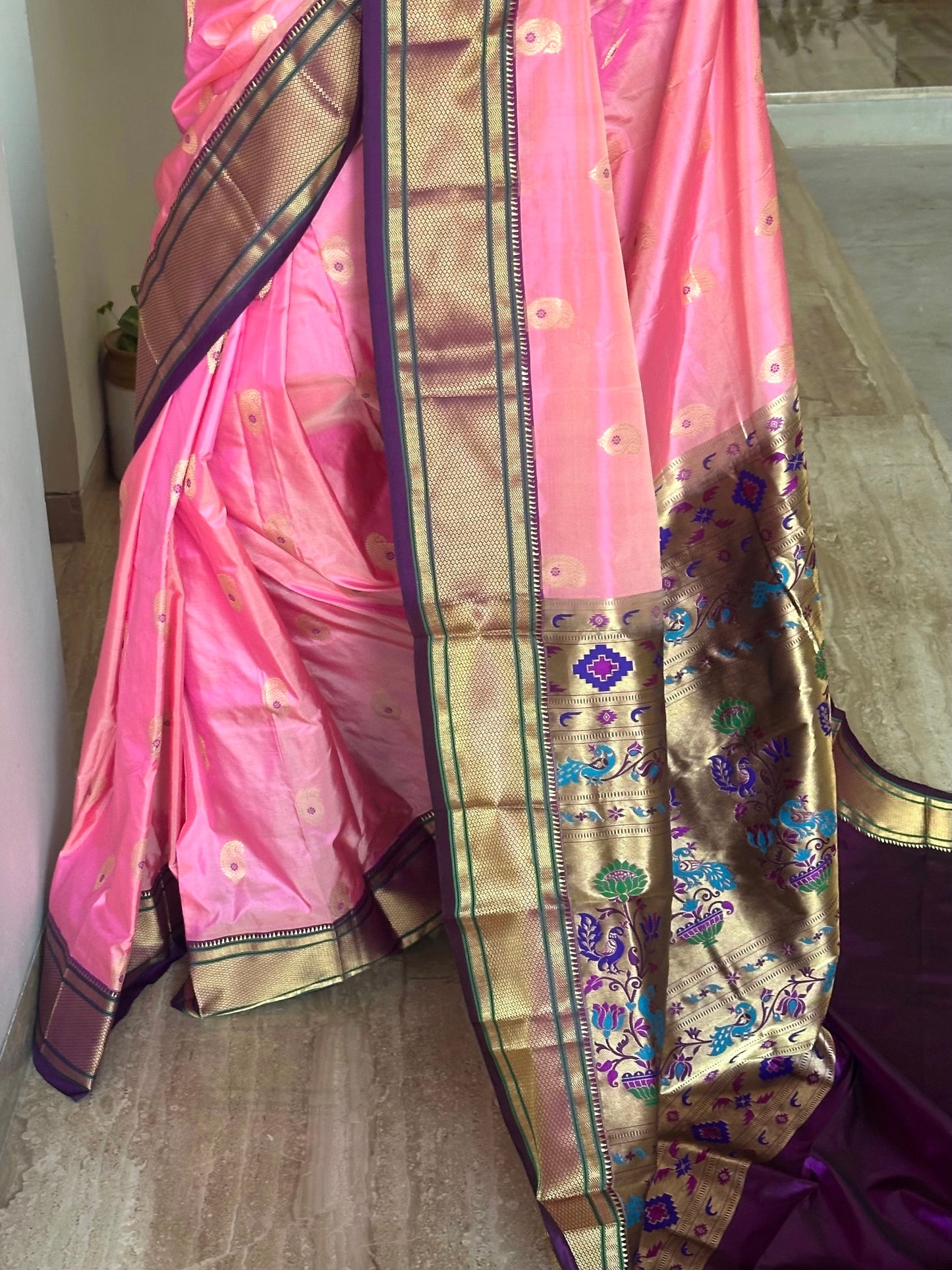 Pink-Purple Paithini Silk Saree