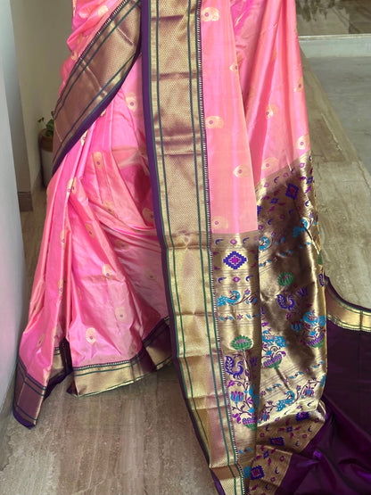 Pink-Purple Paithini Silk Saree