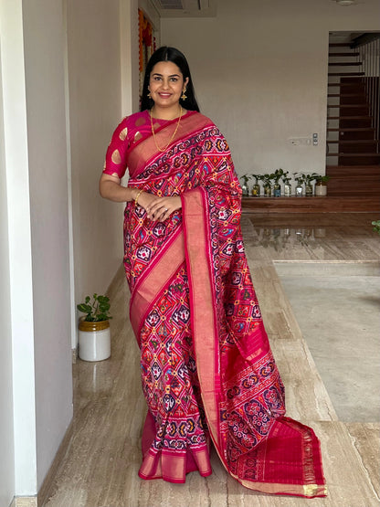 Rani Patola Handloom Silk Saree