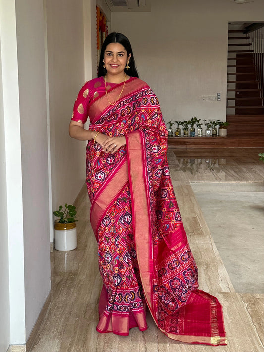 Rani Patola Handloom Silk Saree