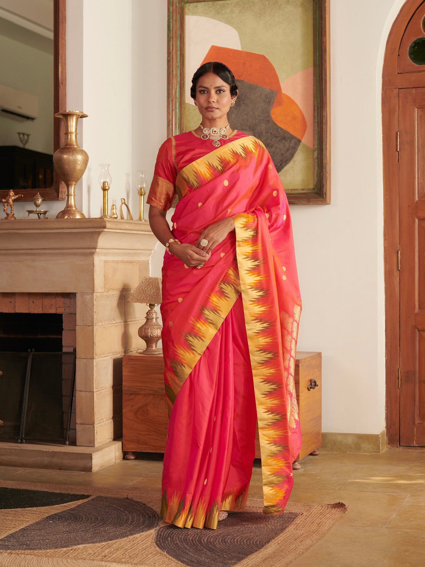 Madurai Temple Buta Pure Silk Saree