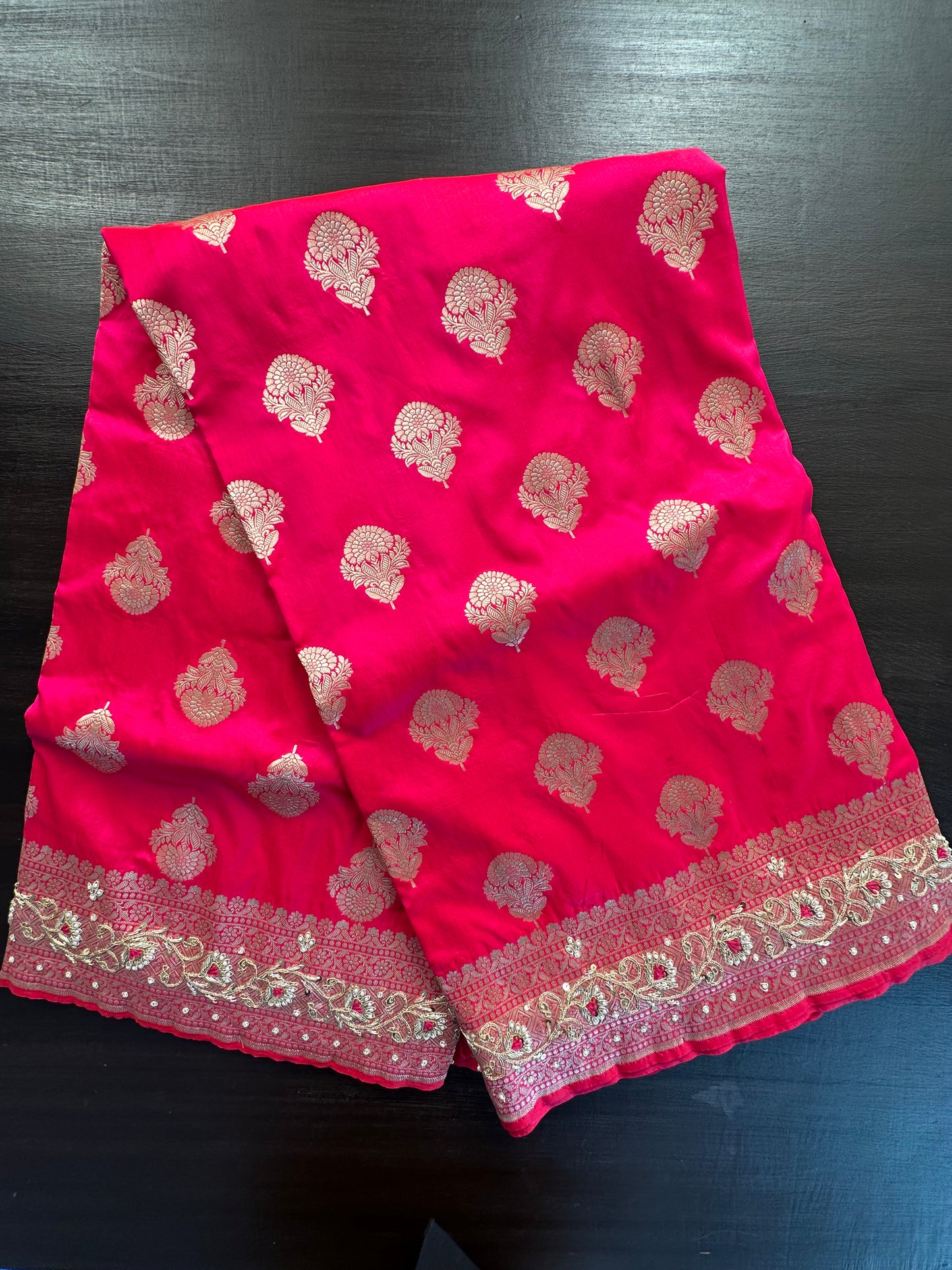 Rani Pure Banarasi Silk Saree With Gotapatti & Zarodozi Work