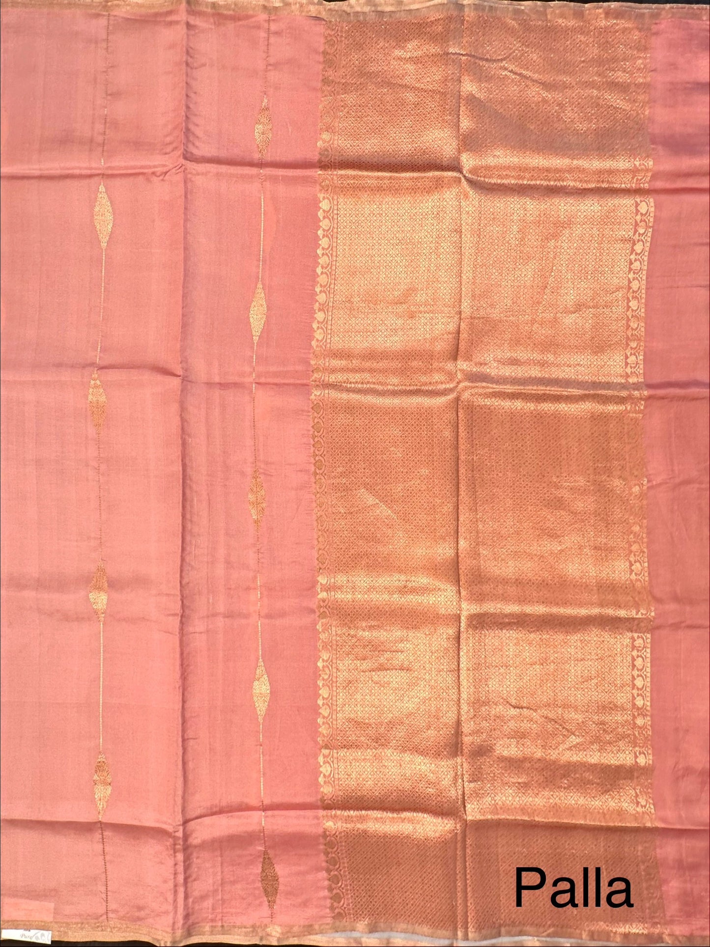 Pink-Baby Pink-Grey Vedika Banarasi Pure Silk Saree