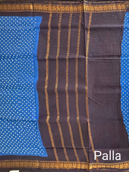 Blue Soongadi Cotton Saree