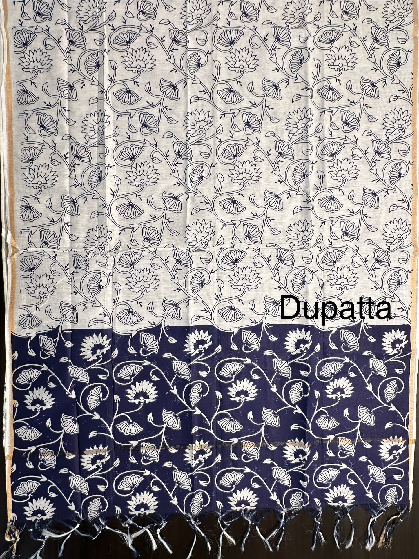 Mustard-Blue South Cotton 3-Piece Suit