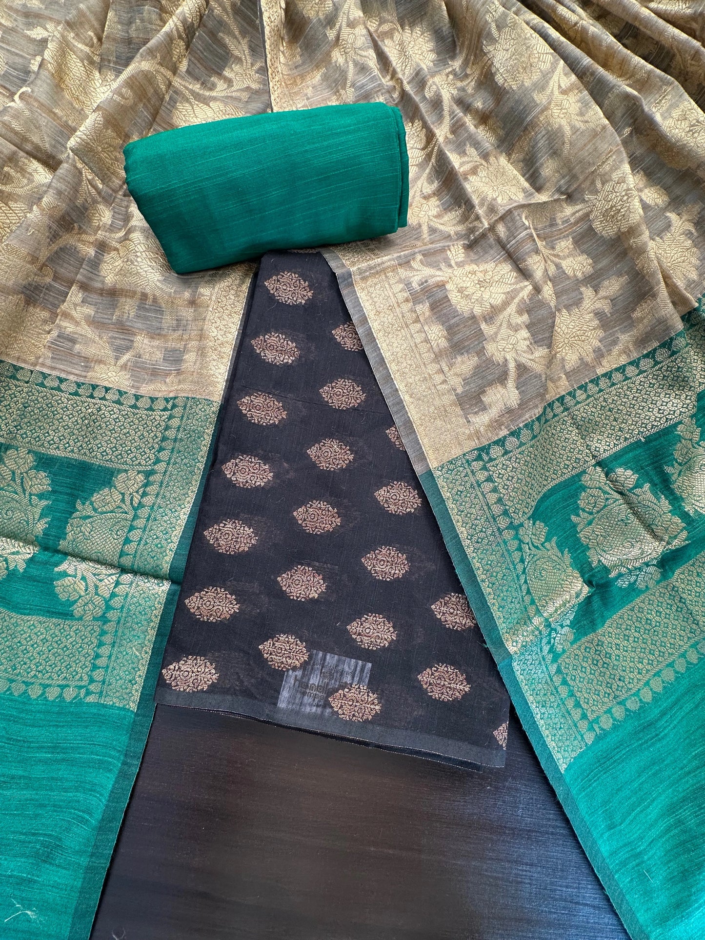 Black Jacquard Handloom Suit