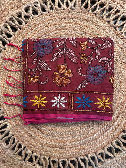 Kaantha Embroidery Cotton Saree