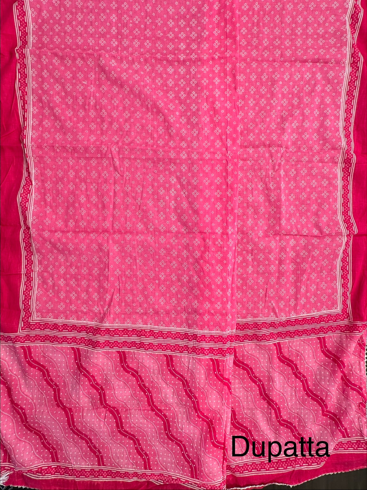 Pink Jaipuri Necktie Cotton 3-Piece Suit