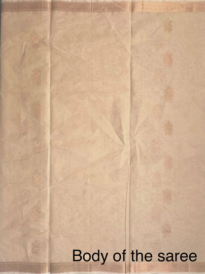 Cream Kovai Pure Cotton Saree