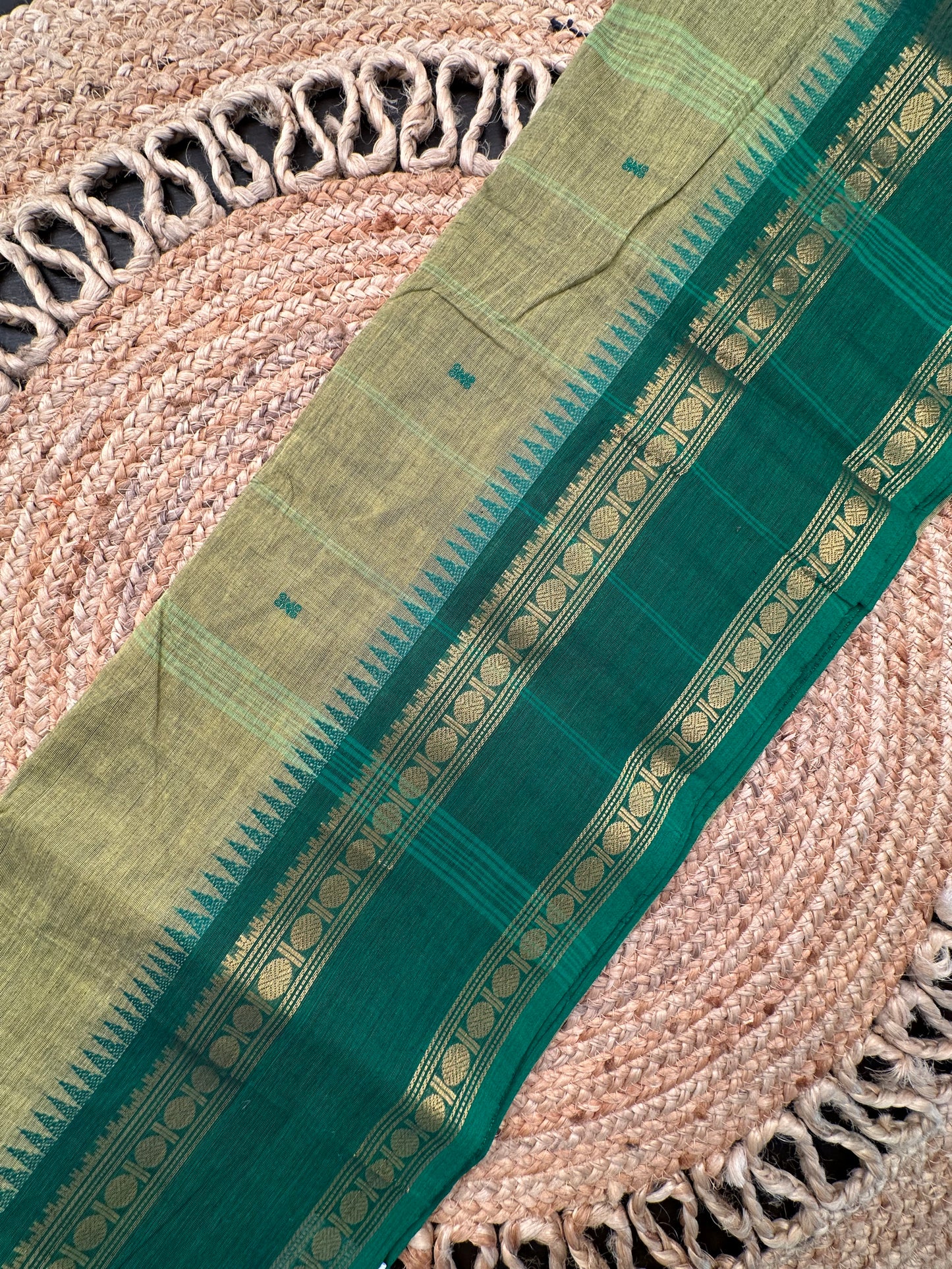 Green Narayanpet Cotton Saree