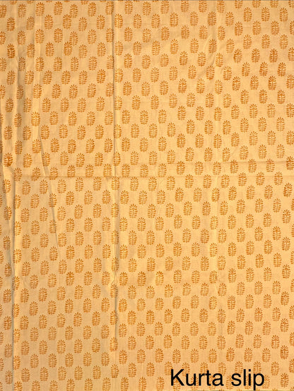 Yellow 4-Piece Kota Doria Cotton Unstitched Suit