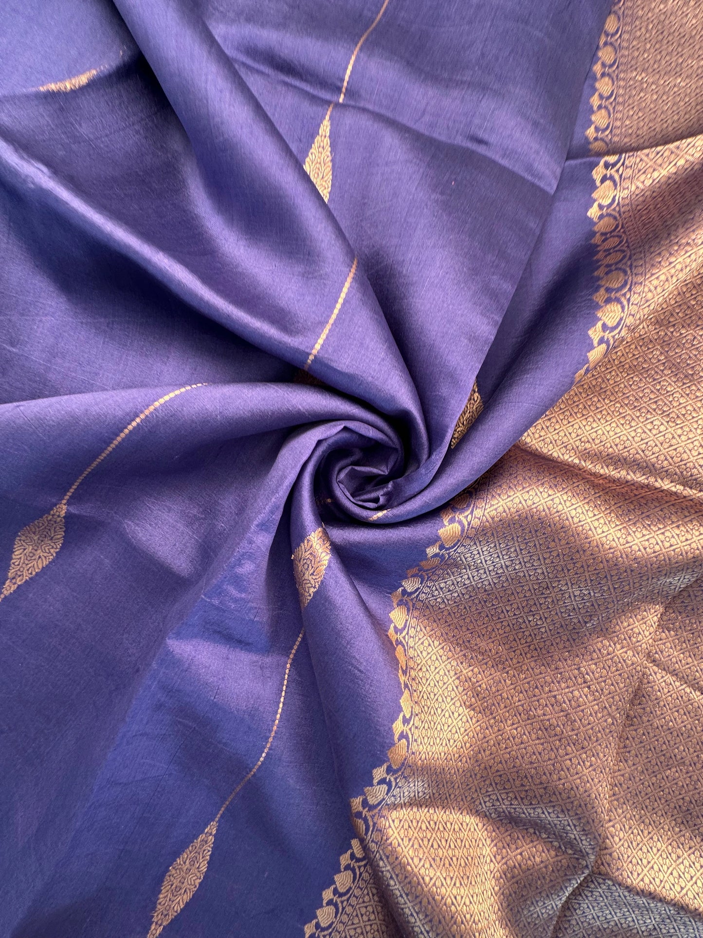 Royal Blue-Navy-Black Vedika Banarasi Pure Silk Saree