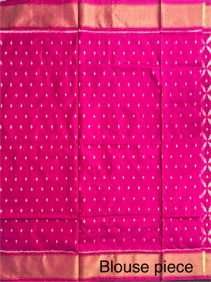 Magenta Ikkat Patola Handloom Silk Saree