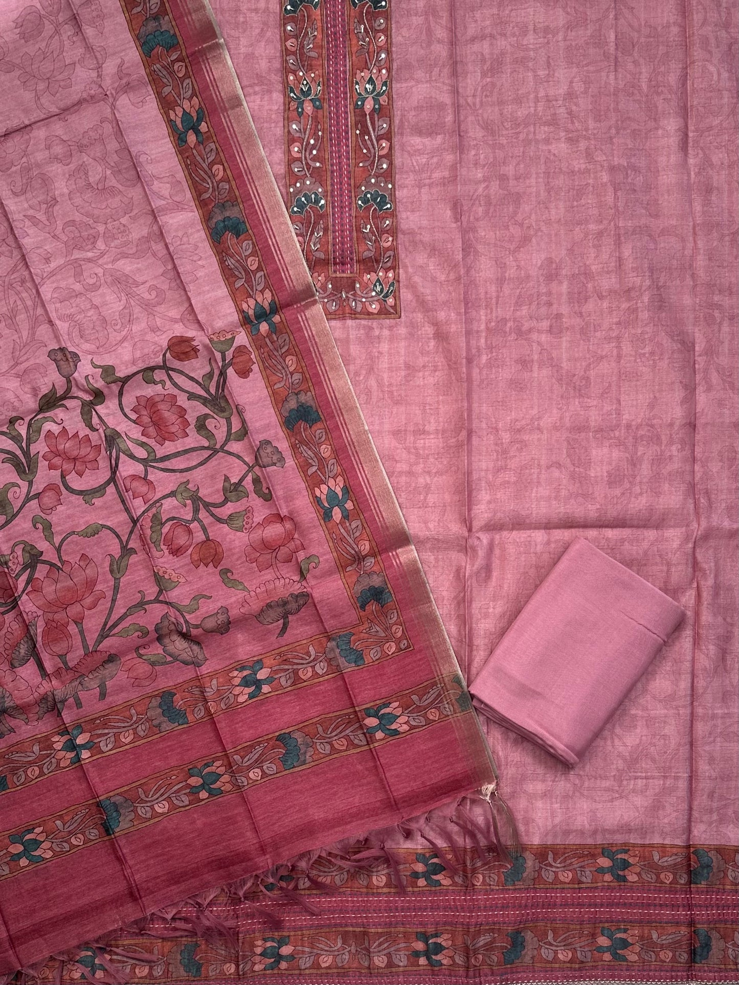 Pink Fancy Cotton 3-Piece Suit