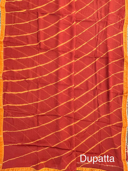 Rust Printed Rati Pure Cotton Suit