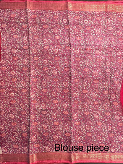 Pink Muga Silk Saree