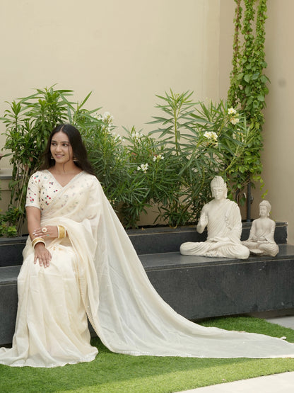 Crepe Saree with Designer Blouse