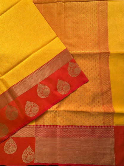 Yellow Fancy Tissue Saree