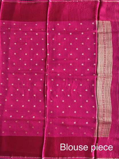 Rani Manika Kota Doria Art Silk Saree