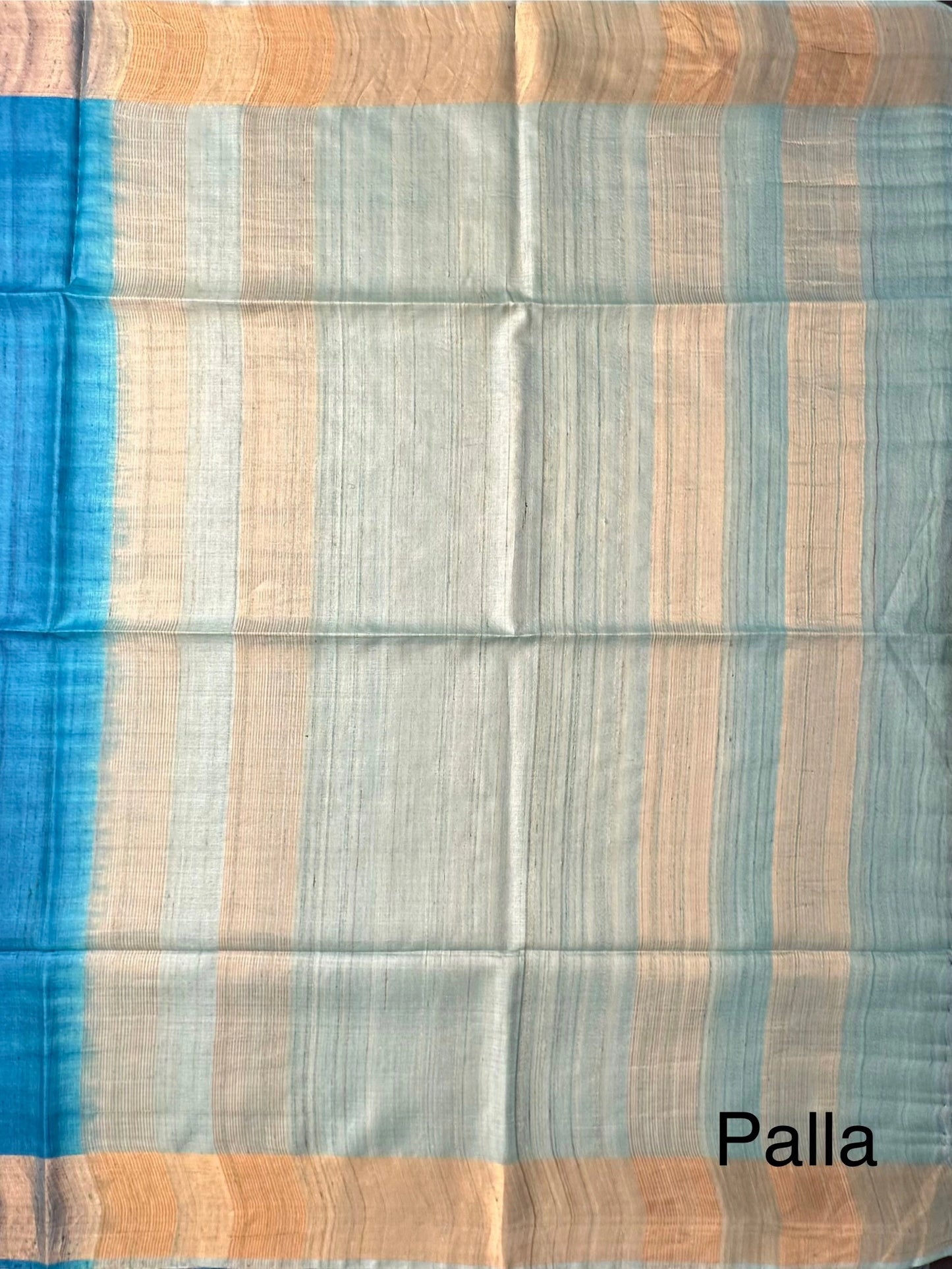 Shaded Blue Handloom Tussar Silk Saree
