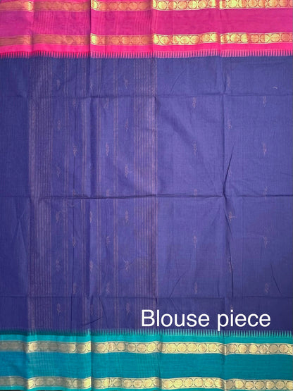 Blue Narayanpet Cotton Saree