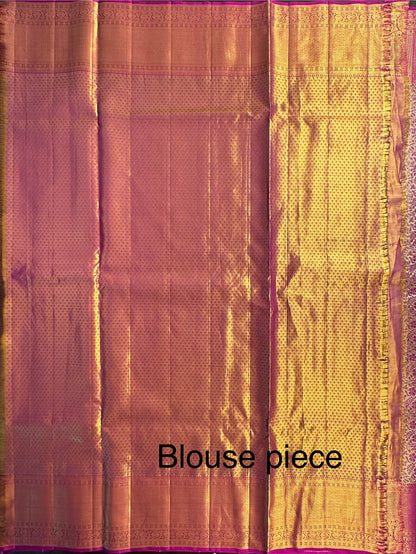 Purple Handloom  Jamawar Pure Tissue Silk Saree