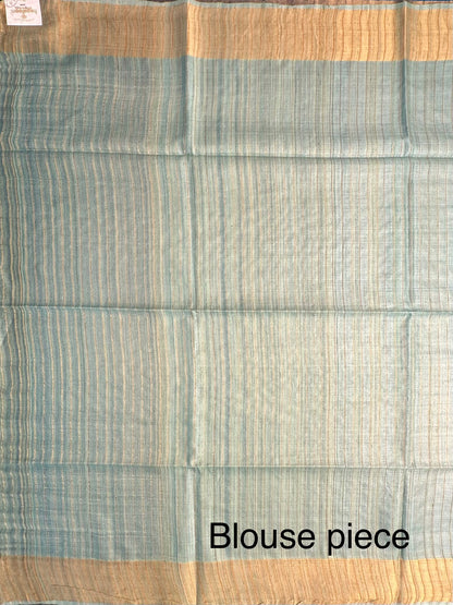 Shaded Blue Handloom Tussar Silk Saree