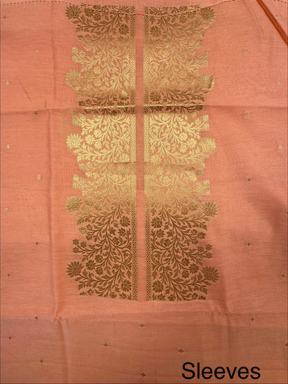 Peach Handloom Chanderi Suit