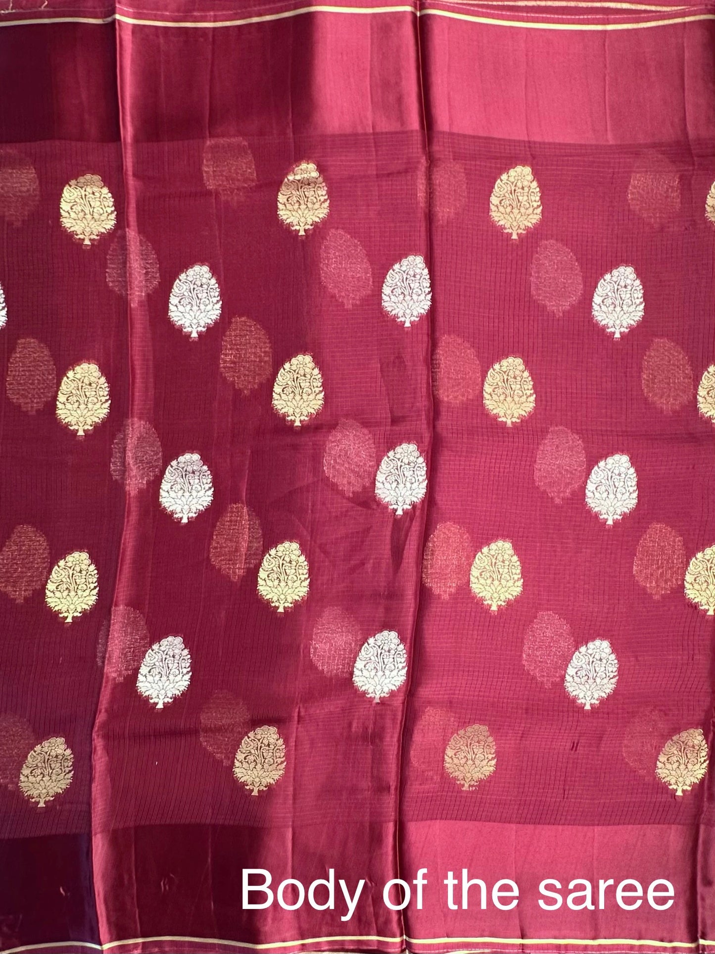 Maroon Manika Kota Doria Art Silk Saree