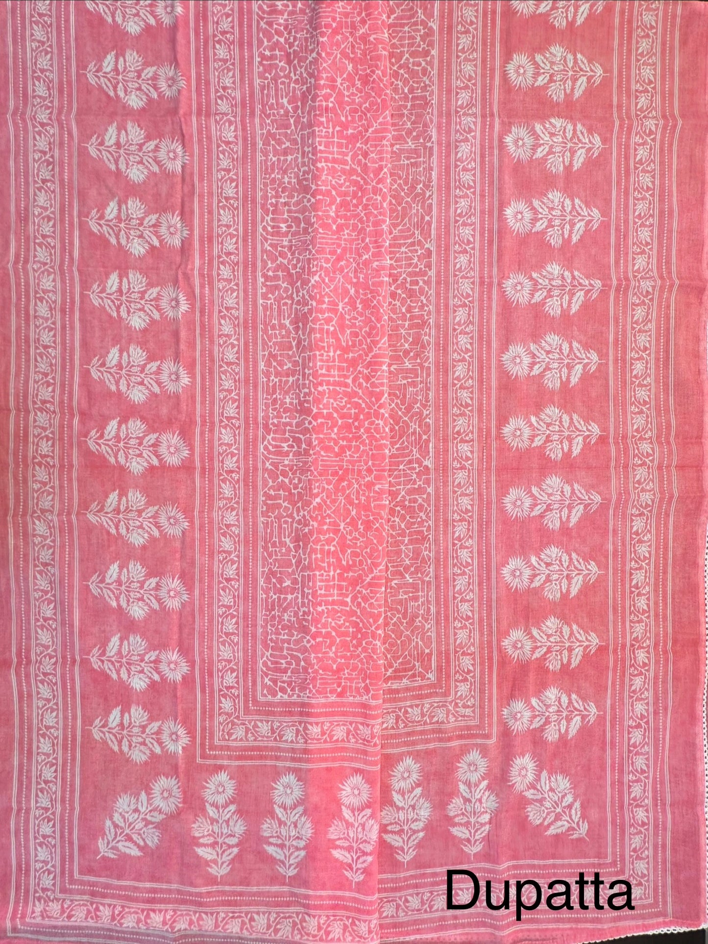 Pink Angrakha Printed Cotton 3-Piece Suit