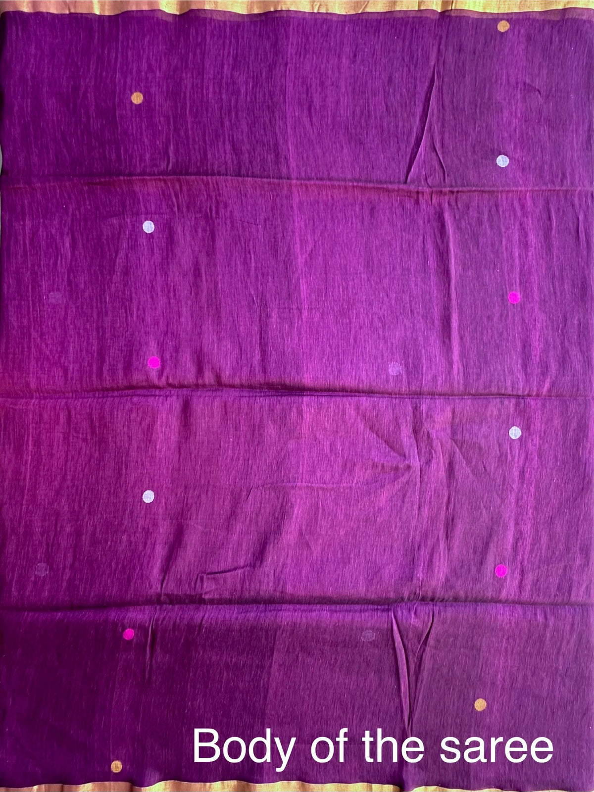 Wine Fancy Cotton Tissue Saree ( Linen Texture)
