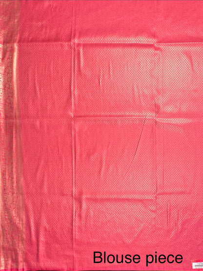 Pink Jamawar Artificial Silk Saree