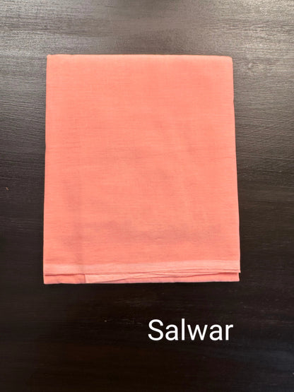 Peach Jaipuri Cotton 3-Piece Suit