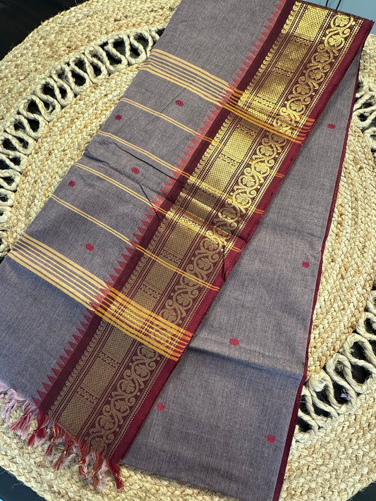 Light Mauve Narayanpet Cotton Saree