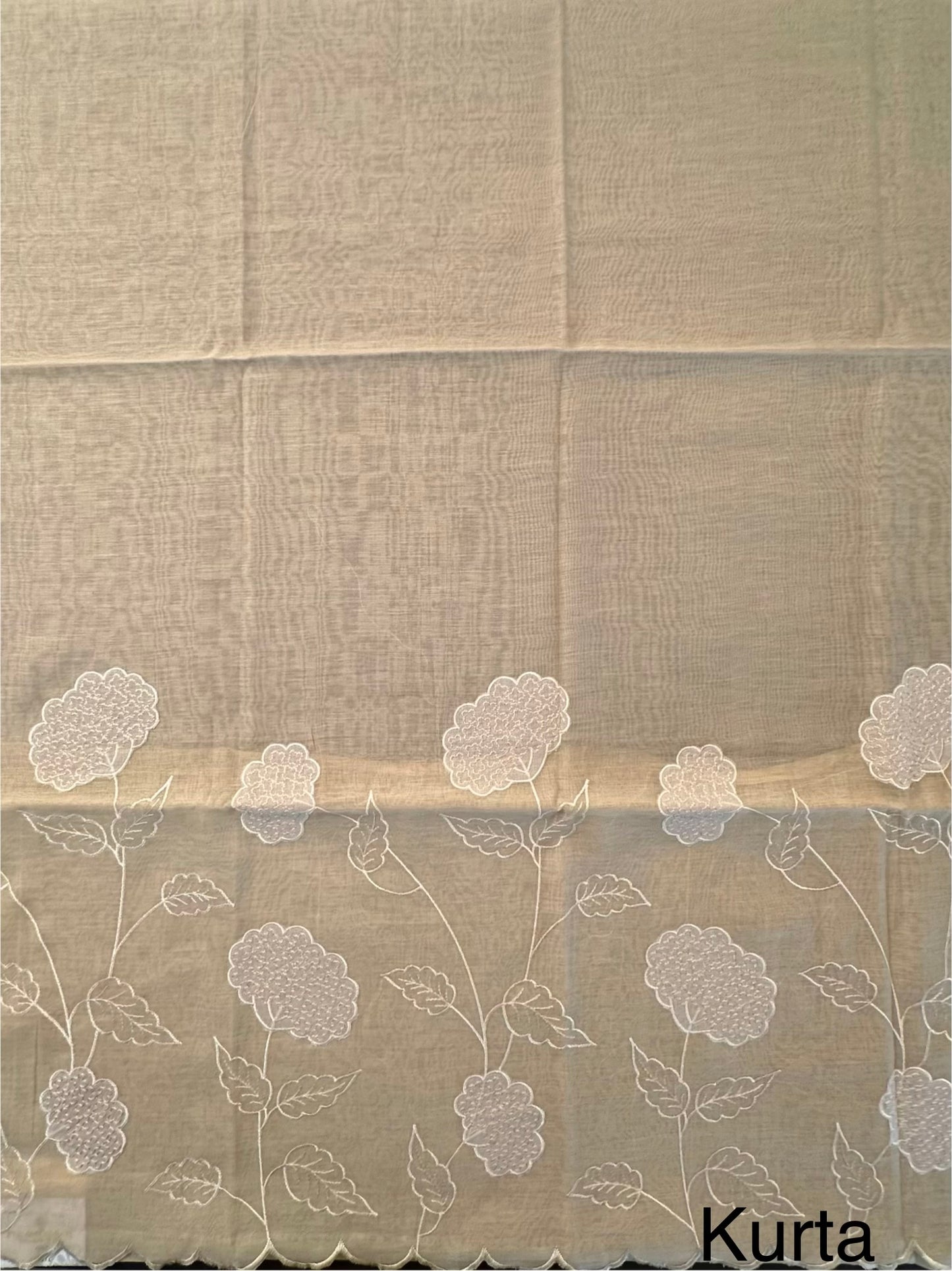 Light Beige Cotton Chanderi 3-Piece Unstitched Suit