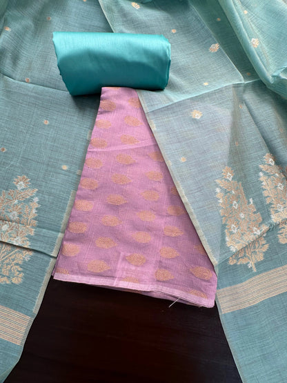 Mauve Jacquard Handloom Suit