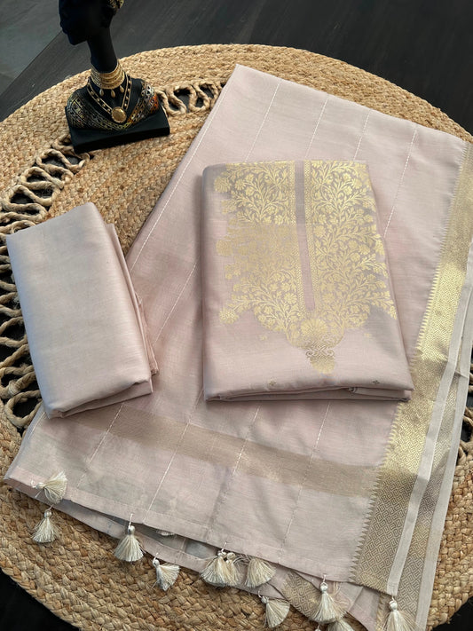 Beige Handloom Chanderi Suit
