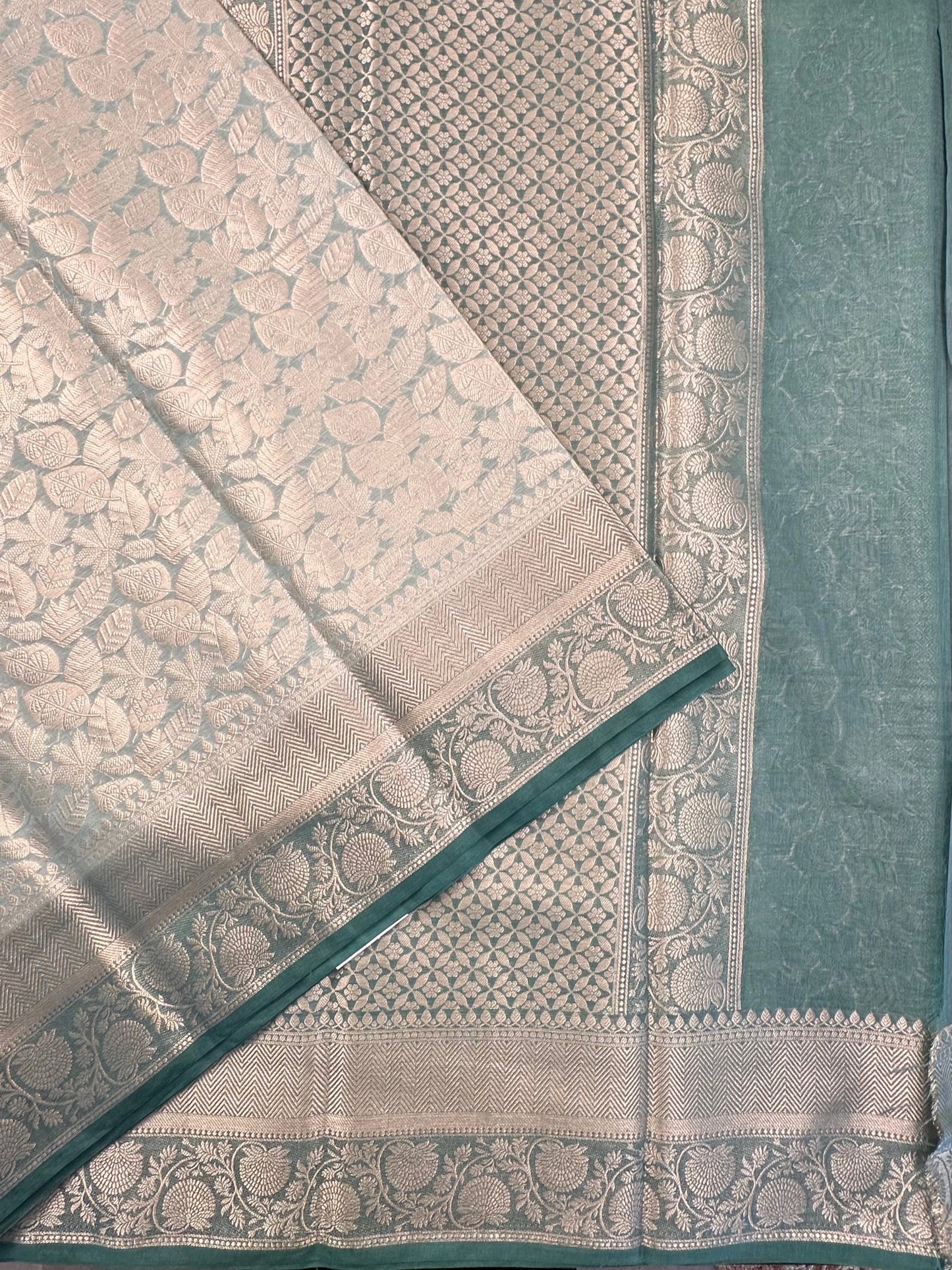 Sage Green Vartika Tissue Saree
