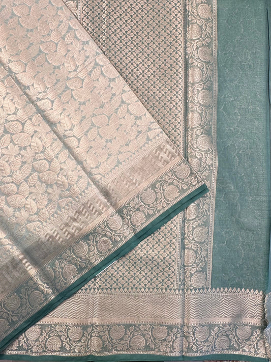 Sage Green Vartika Tissue Saree
